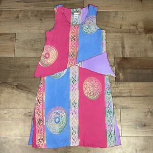 Shaybali Women’s Size M Sleeveless Boho Dress Multicolor Made In Indonesia
